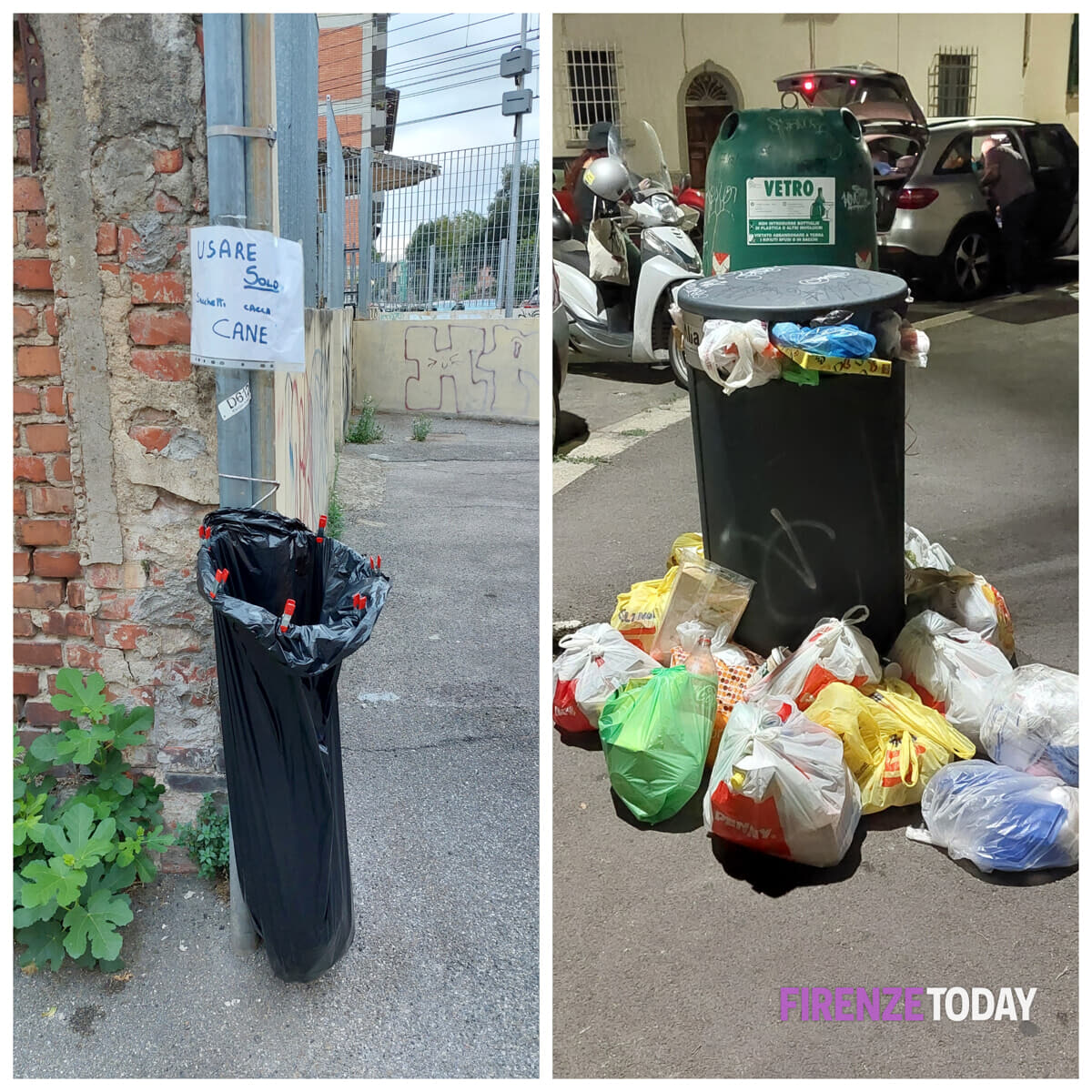 "Non ci sono più cestini": spuntano i 'fai da te', i pochi rimasti presi d'assalto / FOTO