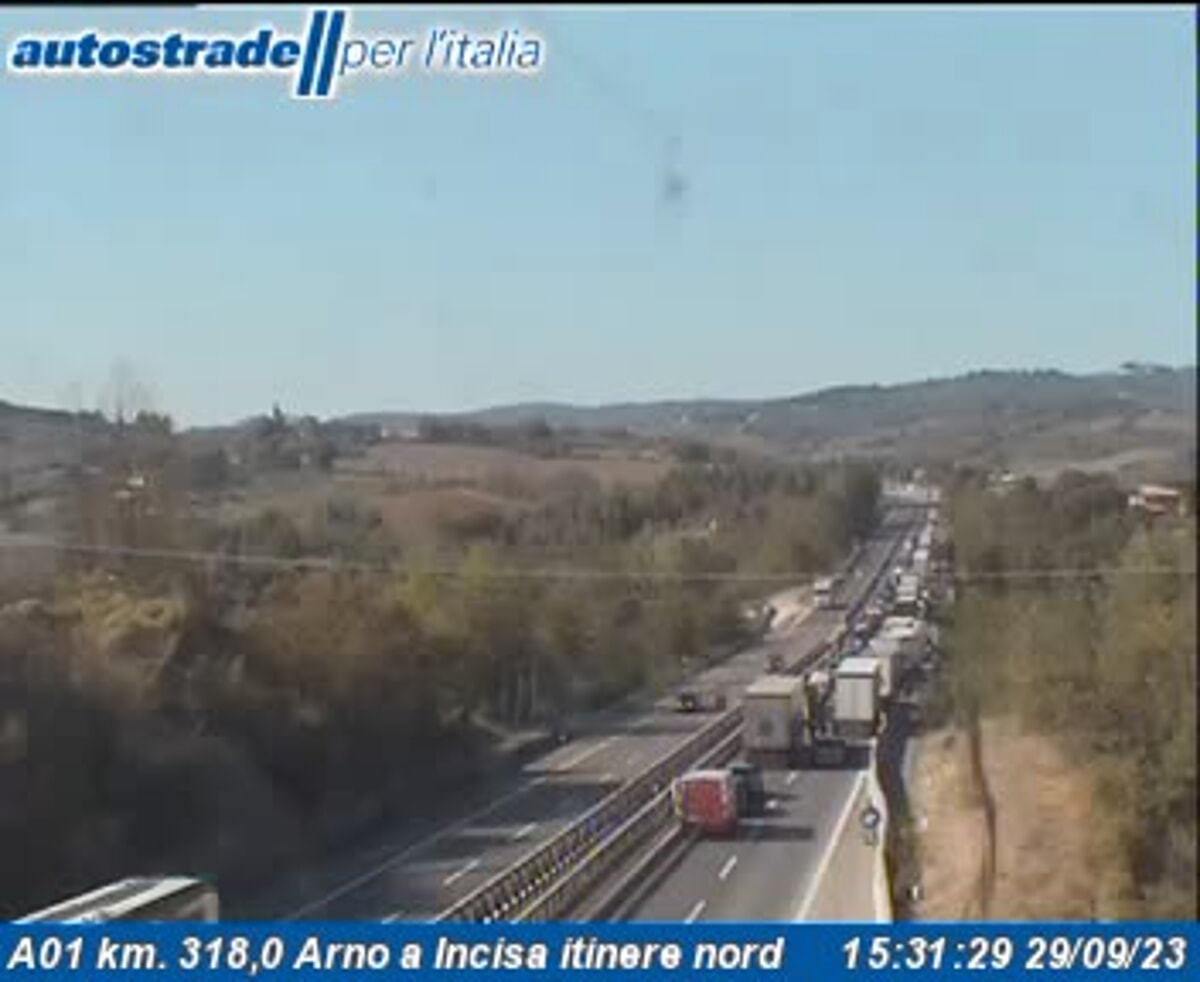 Incidente in A1: lunghe code tra Incisa e Firenze Sud