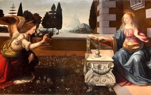 Annunciazione di Leonardo: "Il segreto della scrittura" nel libro di Diego Crociani e  Caterina Marrone
