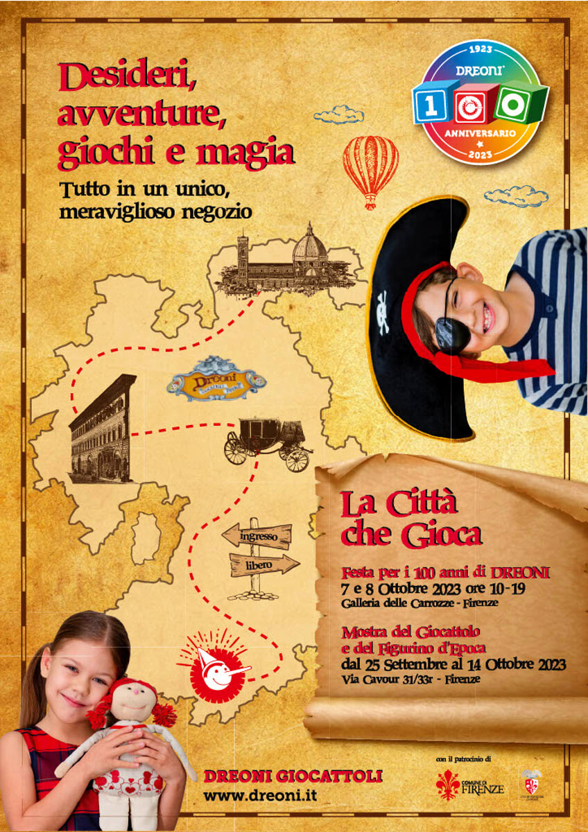"La citta che gioca", festa per i 100 anni del negozio storico fiorentino Dreoni Giocattoli