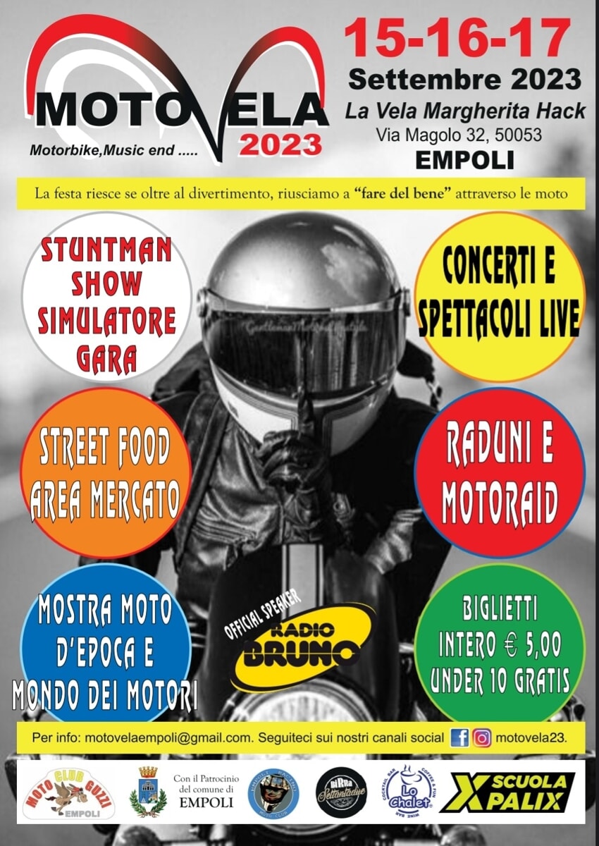 Moto d'epoca, street food e concerti: il programma del Moto Vela 2023 a Empoli