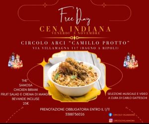 Cena indiana al circolo Arci Protto di Villamagna