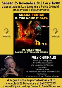 Film e incontro con il regista Fulvio Grimaldi, inviato di guerra dai conflitti arabo-israeliani