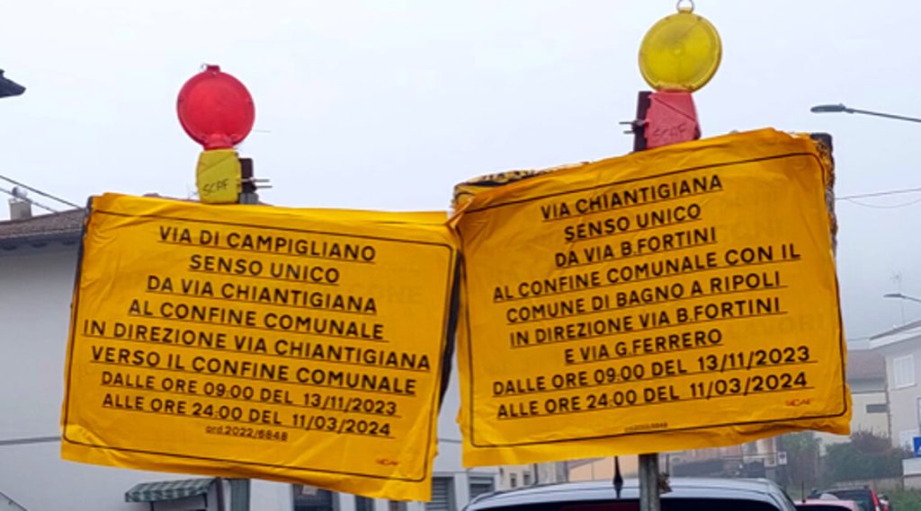 Caos traffico, in via Chiantigiana arriva il senso unico alternato