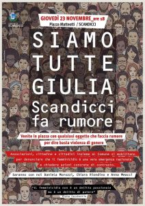 “Siamo tutte Giulia. Scandicci fa rumore”: manifestazione per dire basta alla violenza di genere
