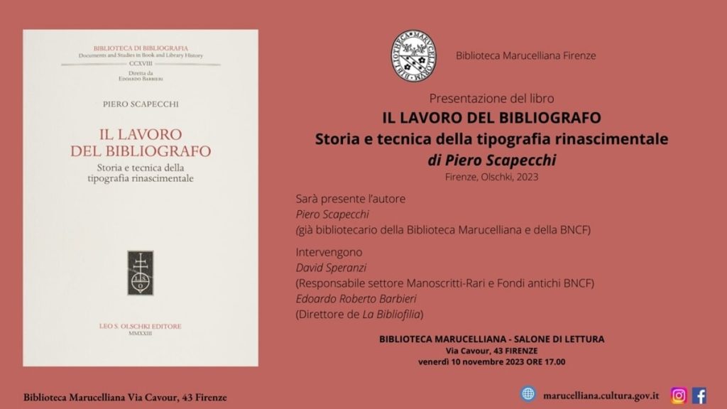 Presentazione del libro "Il lavoro del bibliografo"