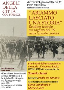 "Abiammo lasciato una storia", reading teatrale sui ragazzi del '99 nella Grande Guerra