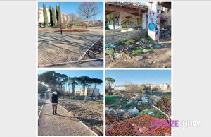 Il giardino riaperto (ma ancora pieno di rifiuti) / FOTO