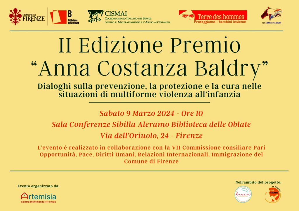 II edizione del premio "Anna Costanza Baldry”: dialoghi sulla prevenzione, la protezione e la cura nelle situazioni di multiforme violenza