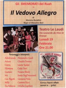 "Il vedovo allegro" di Moreno Burattini al Teatro Le Laudi