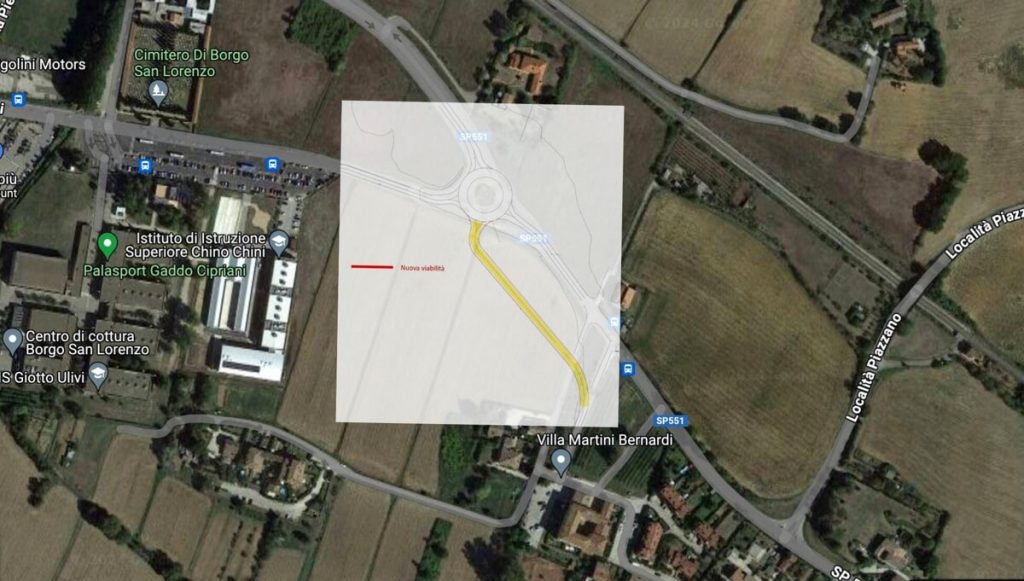 Borgo San Lorenzo, in arrivo nuova strada per Villa Martini