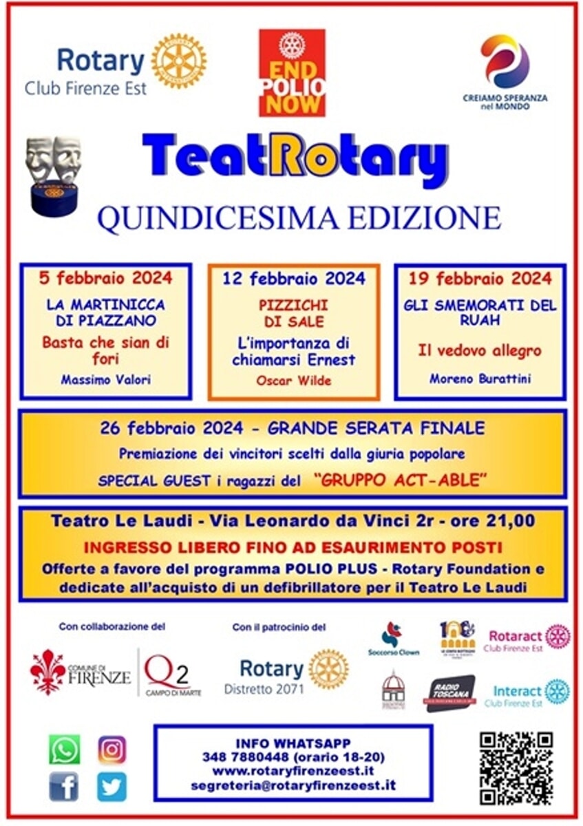 Rassegna Teatrotary con "Basta che sia di fori" di Massimo Valori