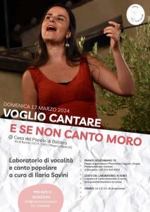 "Voglio cantare e se non canto moro": laboratorio su voce e canto popolare