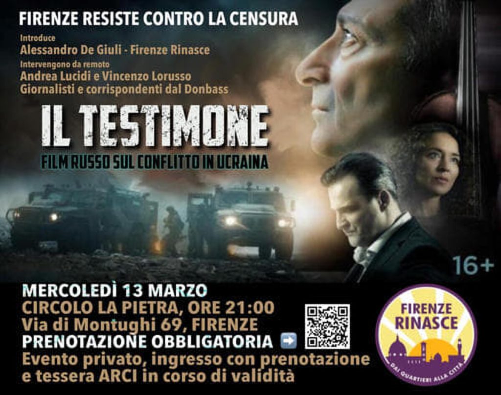 Rispunta ‘Il Testimone’, domani la proiezione del film “pro Putin” sull’invasione dell’Ucraina