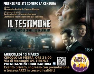 Rispunta ‘Il Testimone’, domani la proiezione del film “pro Putin” sull’invasione dell’Ucraina