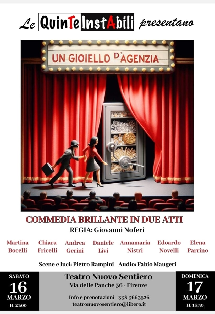 "Un gioiello d'agenzia", tornano le QuinteInstabili al Teatro Nuovo Sentiero