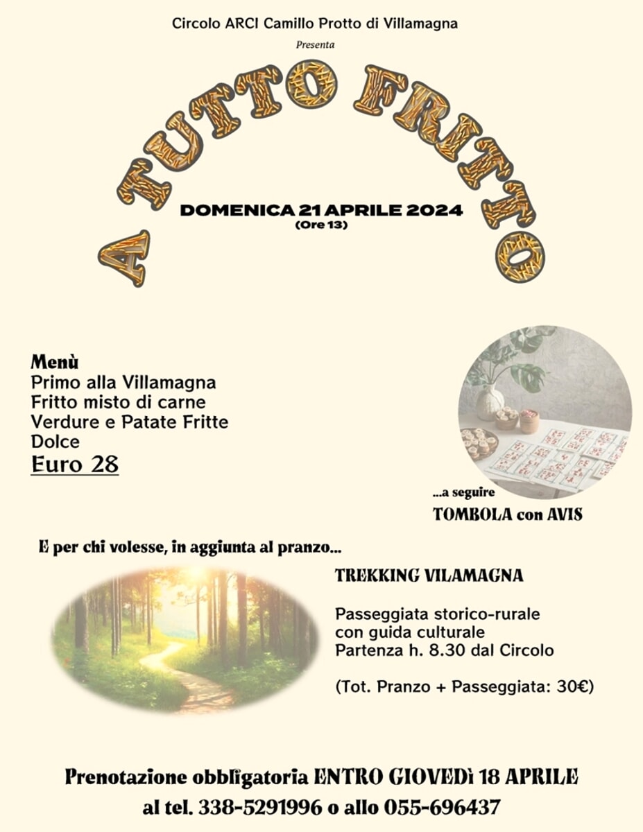 Pranzo, trekking e tombola: arriva a Villamagna "A tutto fritto"