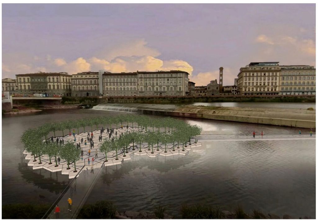 Funaro lancia l'idea: “Un’isola galleggiante in Arno” / FOTO