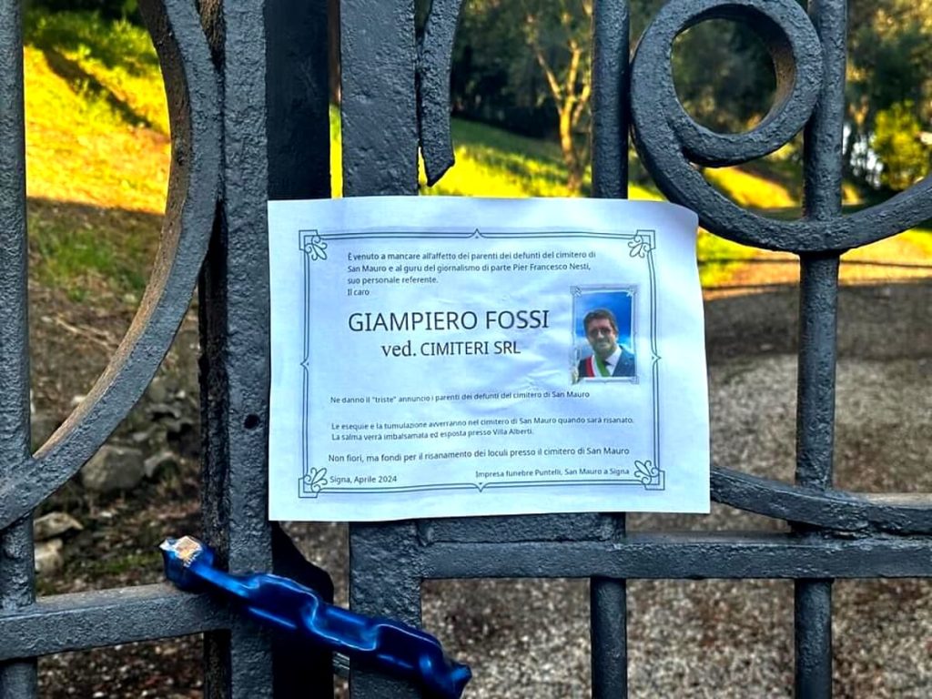 Signa, Fossi (PD): "Solidarietà a Giampiero Fossi per le minacce spaventose e vili"