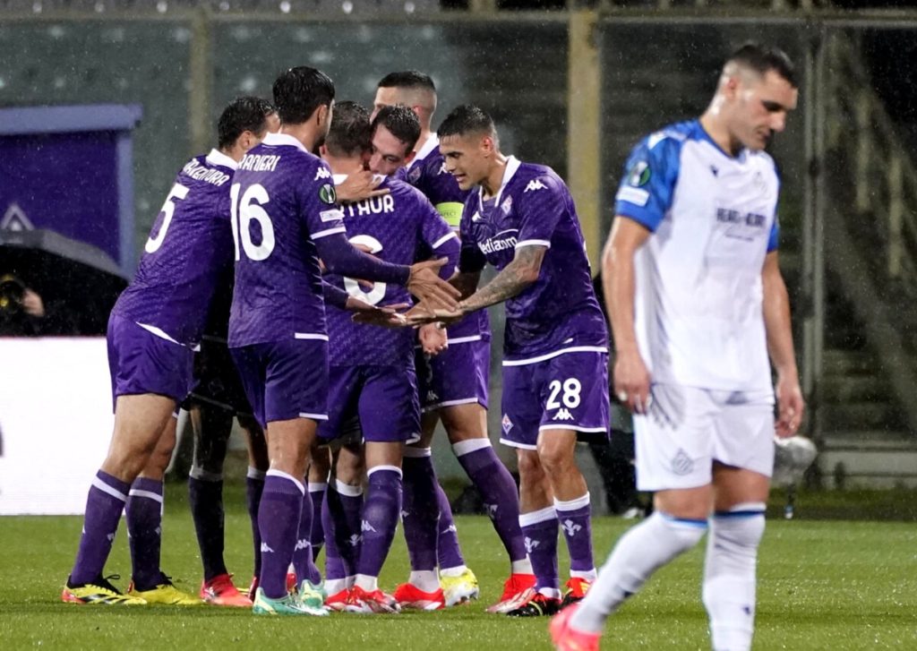 Fiorentina-Club Brugge 3-2: Nzola fa esplodere il Franchi nel recupero