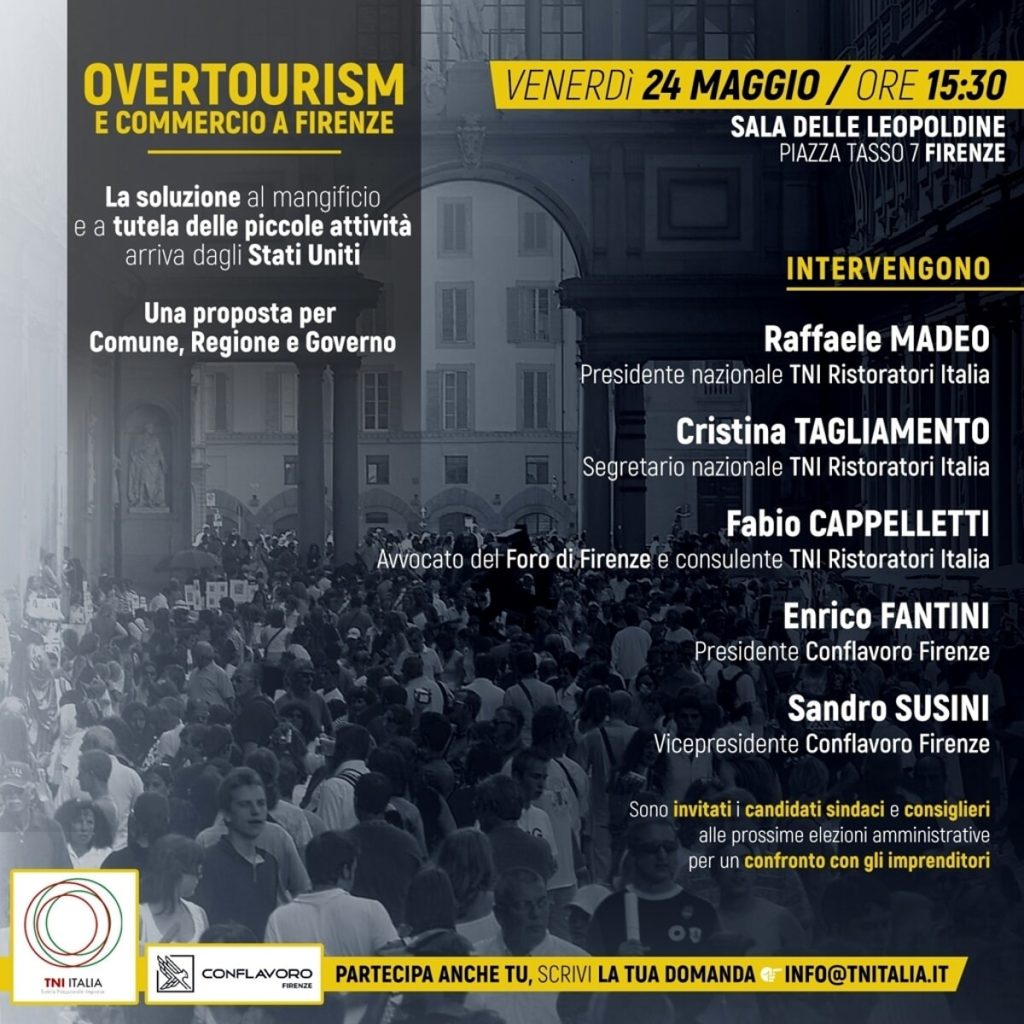 Overtourism e mangificio firenze: una proposta di legge a tutela delle piccole attività e dei fiorentini