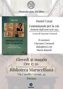 Presentazione del libro di Daniel Carpi "Camminando per la via"