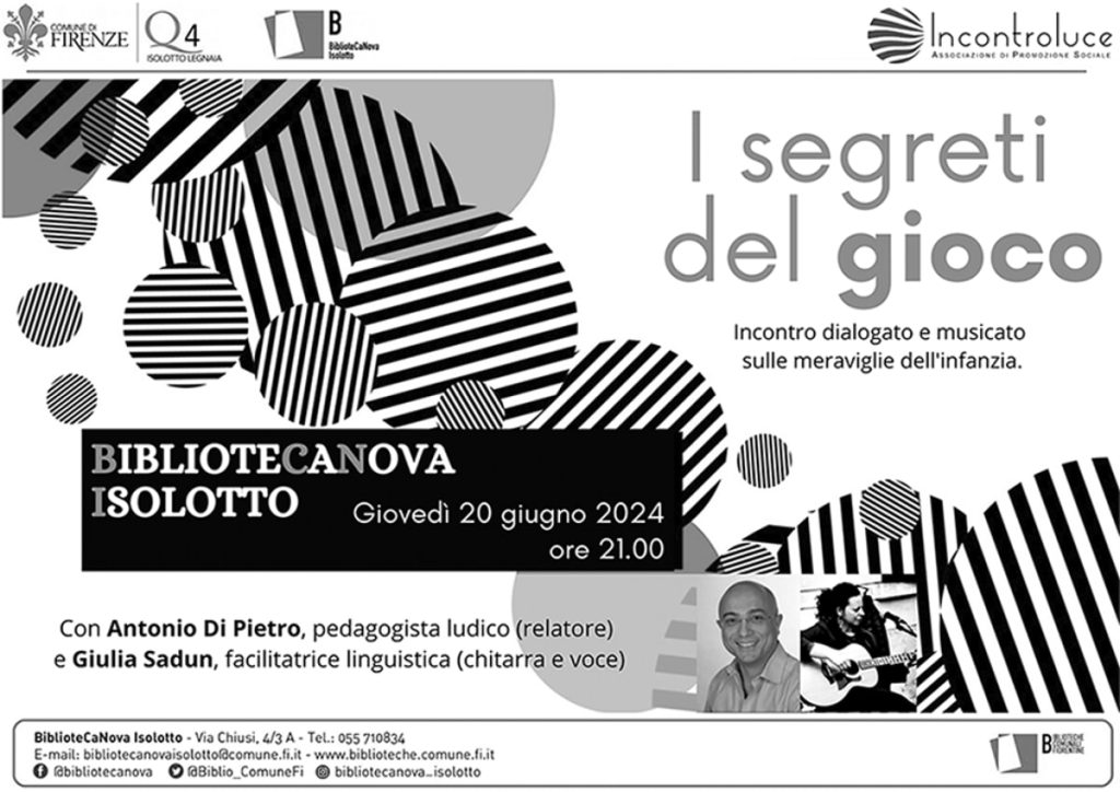 "I segreti del gioco": incontro dialogato e musicato sulle meraviglie dell'infanzia