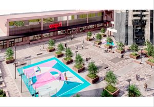 Riqualificazione della 'Terza Piazza' davanti alla Coop: basket, 'palestra a cielo aperto' e parco giochi / FOTO