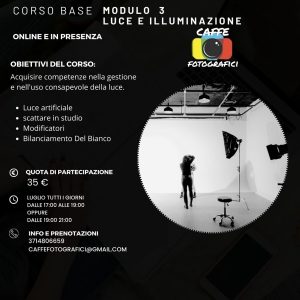 Corso base di fotografia online e in presenza