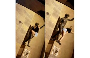 Ancora una 'scalata' sulla fontana del Bacco: l'autore è un 21enne, era in visita con la famiglia