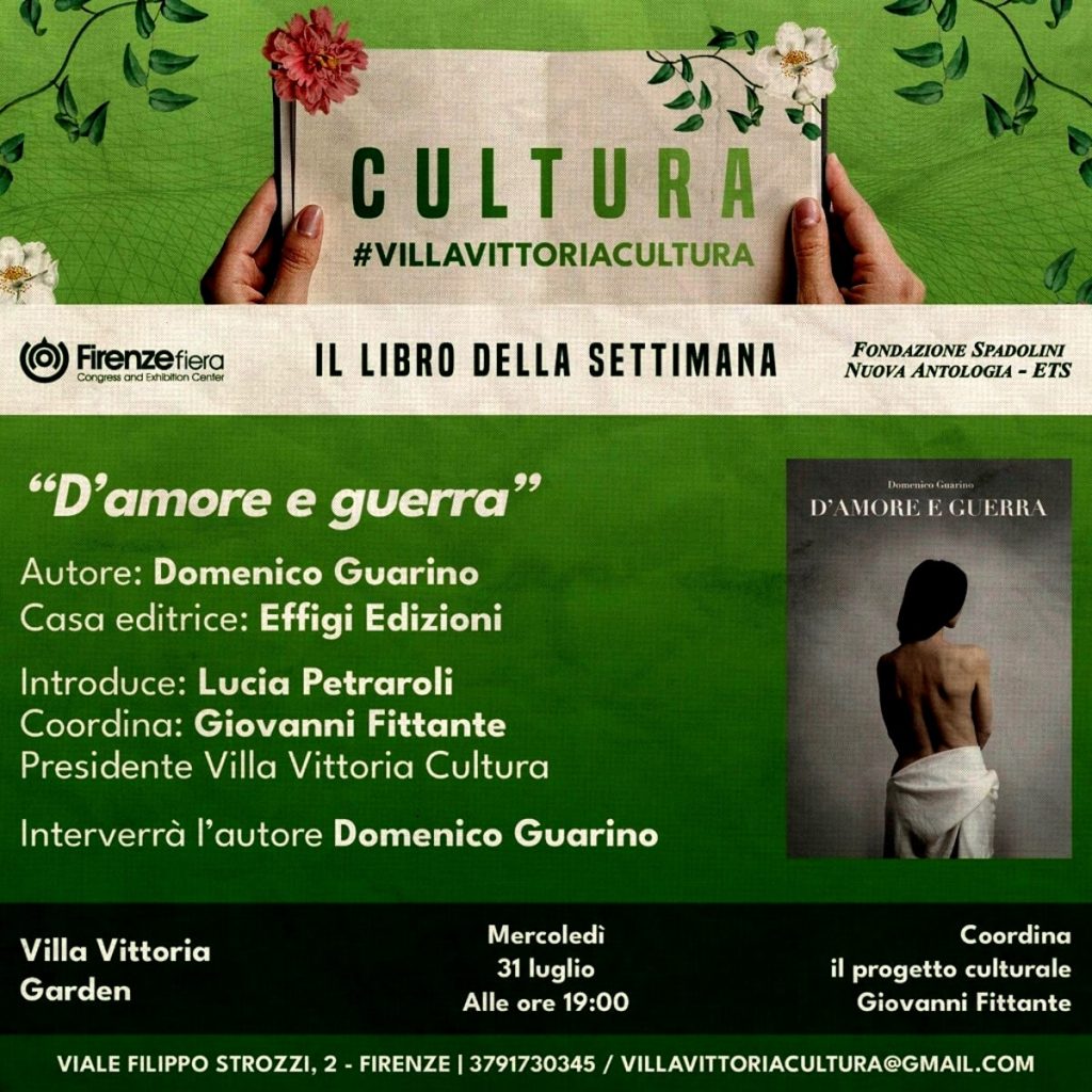 Villa Vittoria Cultura: presentazione del libro "D'amore e guerra"