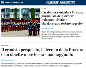 Perquisizione al giornalista del Corriere Fiorentino: solidarietà della redazione