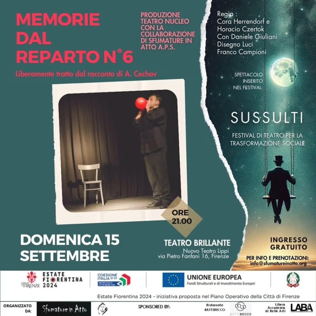 Festival Sussulti: “Memorie dal reparto n. 6” al nuovo Teatro Lippi