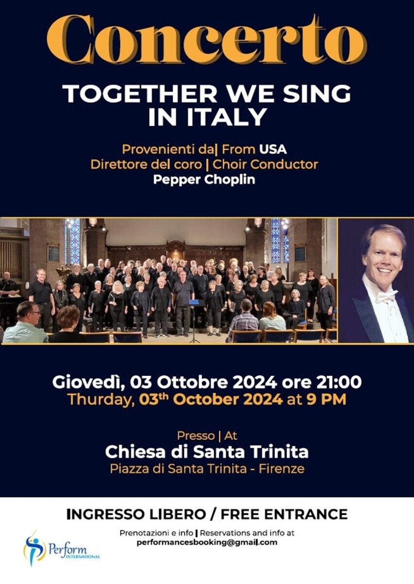 Free concert in Florence - Together we sing in Italy