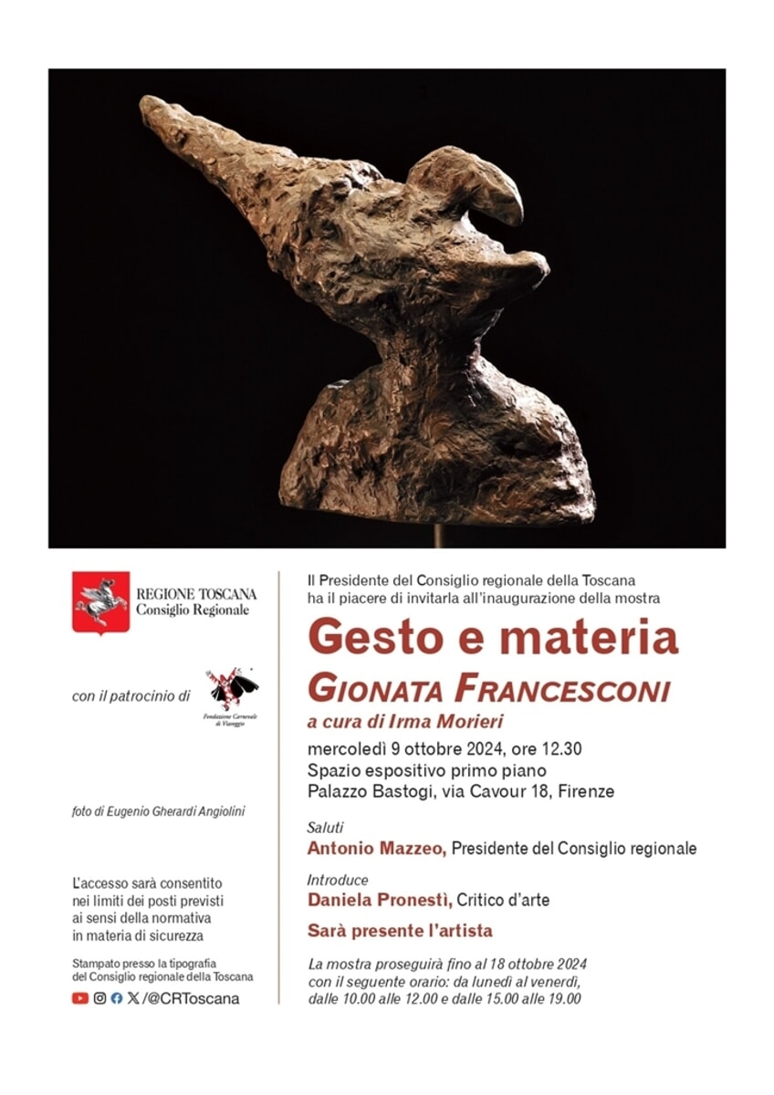 "Gesto e materia": la scultura di Gionata Francesconi in mostra a Palazzo Bastogi