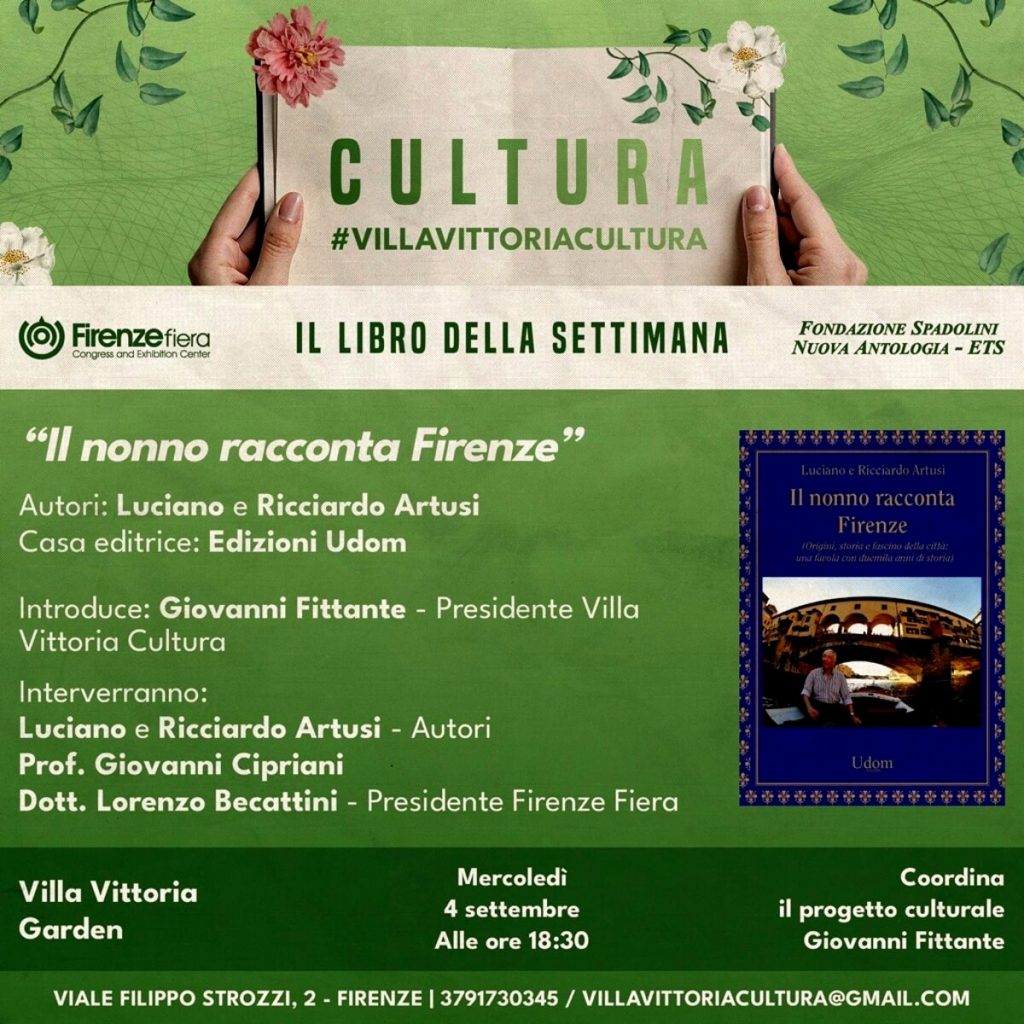 Villa Vittoria Cultura: presentazione del libro "Il nonno racconta Firenze"