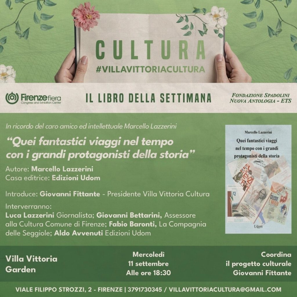 Villa Vittoria Cultura: presentazione del libro "Quei fantastici viaggi nel tempo con i grandi protagonisti della storia"