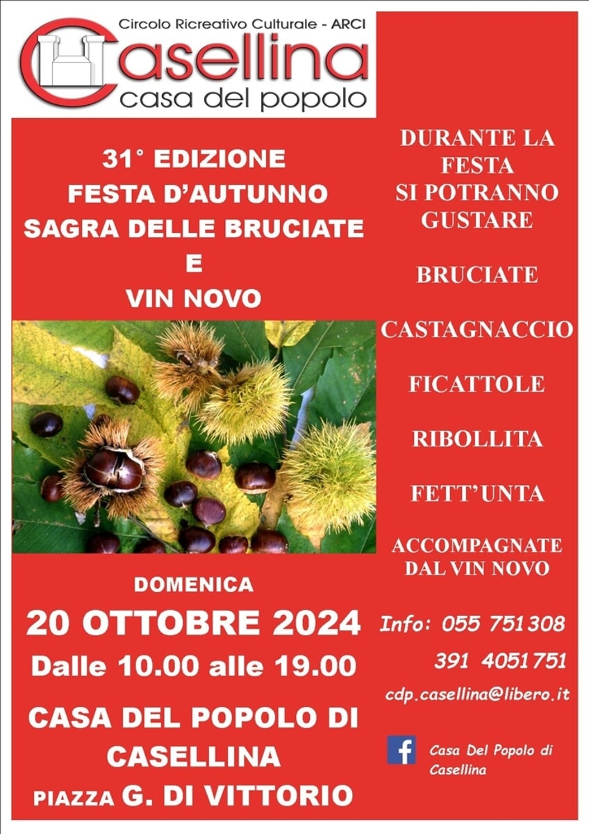 31° sagra delle bruciate alla Casa del popolo di Casellina
