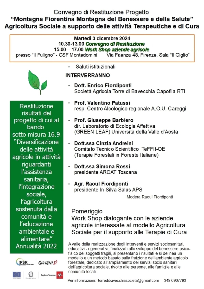 Convegno agricoltura sociale: il modello Montagna Fiorentina - Montagna della salute e del benessere