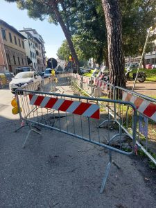 La strada transennata da otto anni che mette a rischio i ciclisti /FOTO