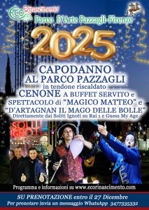 Capodanno 2025 al parco d'arte Pazzagli con cenone e grande spettacolo di magia