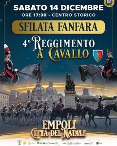 La fanfara dei carabinieri a cavallo sfilerà a Empoli città del Natale