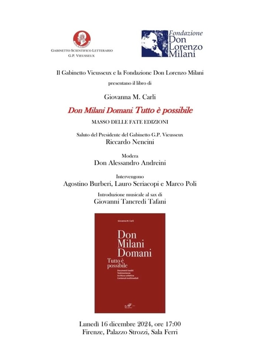 Presentazione del libro "Don milani domani" di Giovanna M. Carli al Gabinetto Vieusseux