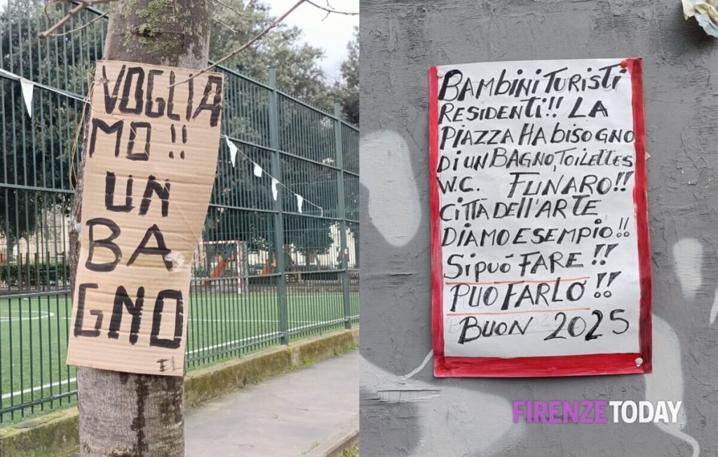 “Vogliamo un bagno”. Protesta silenziosa dei residenti di piazza Tasso / FOTO