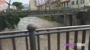 Sale il livello del Mugnone e sfiora il ponte ferroviario / VIDEO