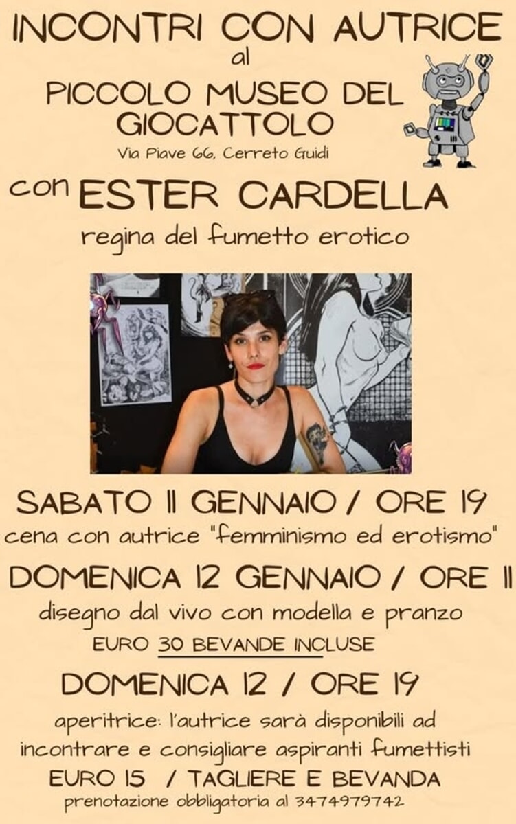 Tra erotismo e femminismo: incontri con l'autrice Ester Cardella al Piccolo Museo del Giocattolo
