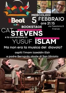 Al Bookstage il quarto appuntamento di "Beat Sofa"  esplora il rapporto tra musica e religione(i) a partire dalla conversione di Cat Stevens in Yusuf Islam