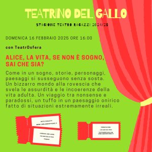 Spettacolo “Alice, la vita, se non è sogno, sai che sia?”